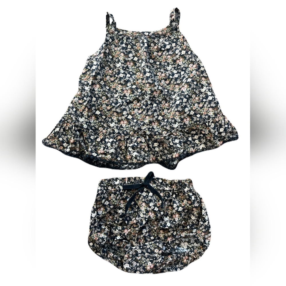 Jamie Kay Black and White Floral Shirt Bummies Set